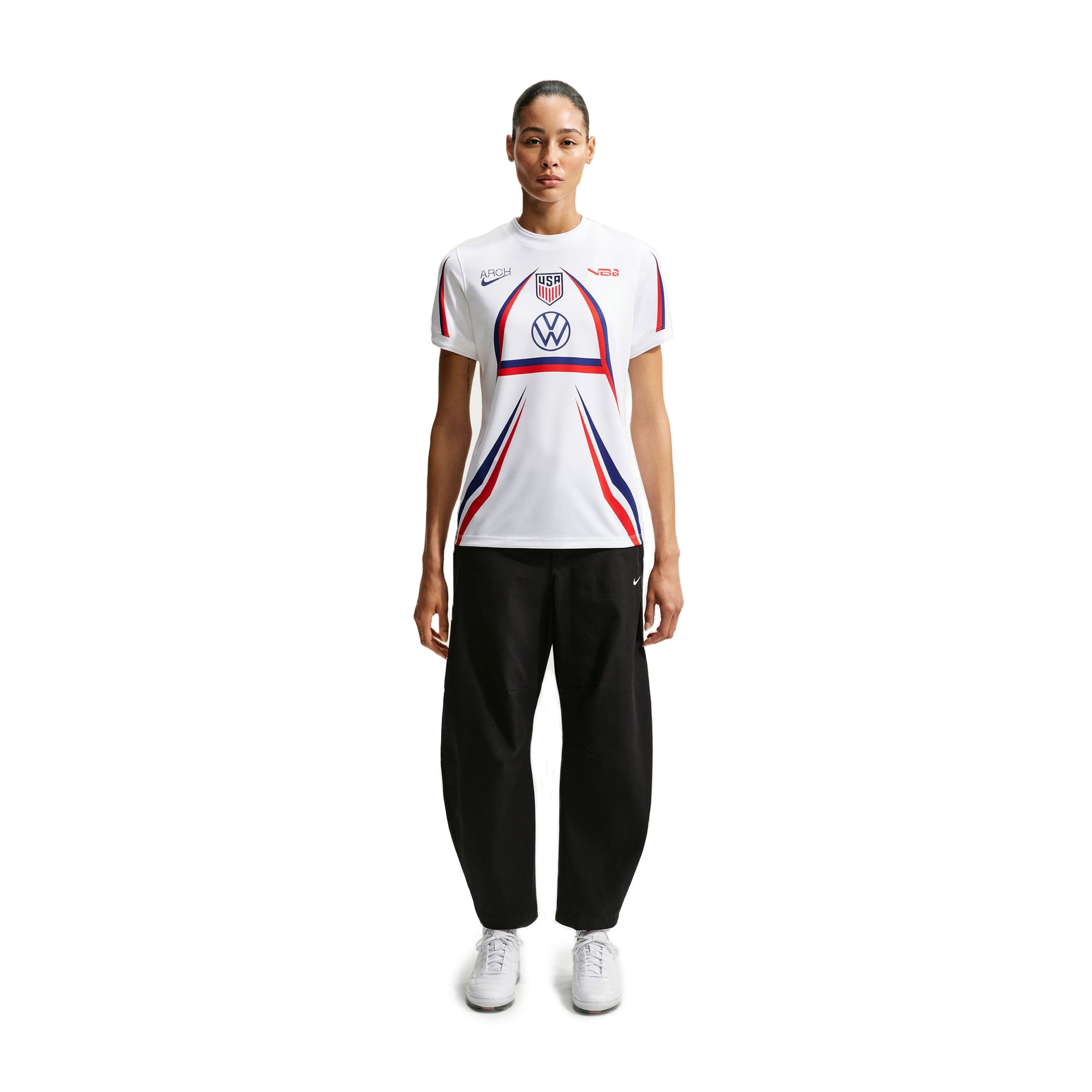 Womens Nike x V.A.A. SS Soccer Top 'White' - ROOTED