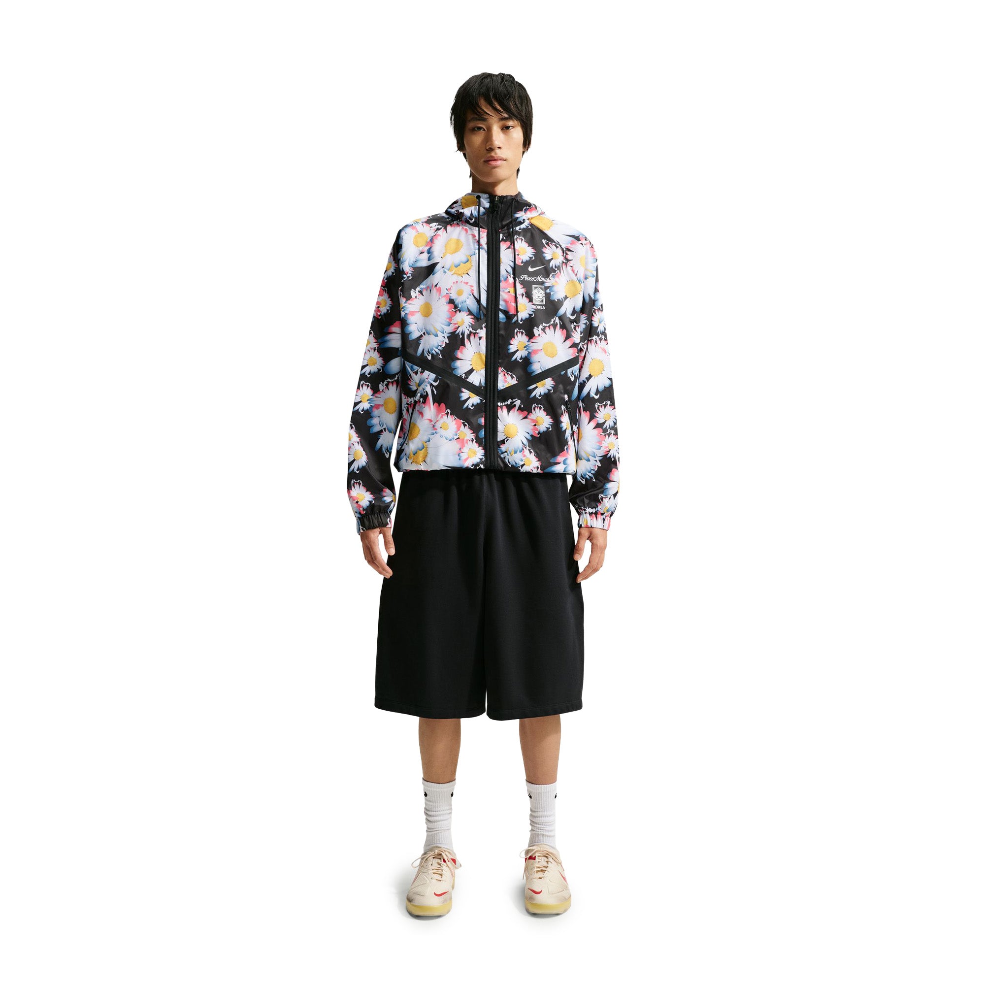 Nike x PEACEMINUSONE Korea Soccer Anthem Jacket 'Black/White' - ROOTED