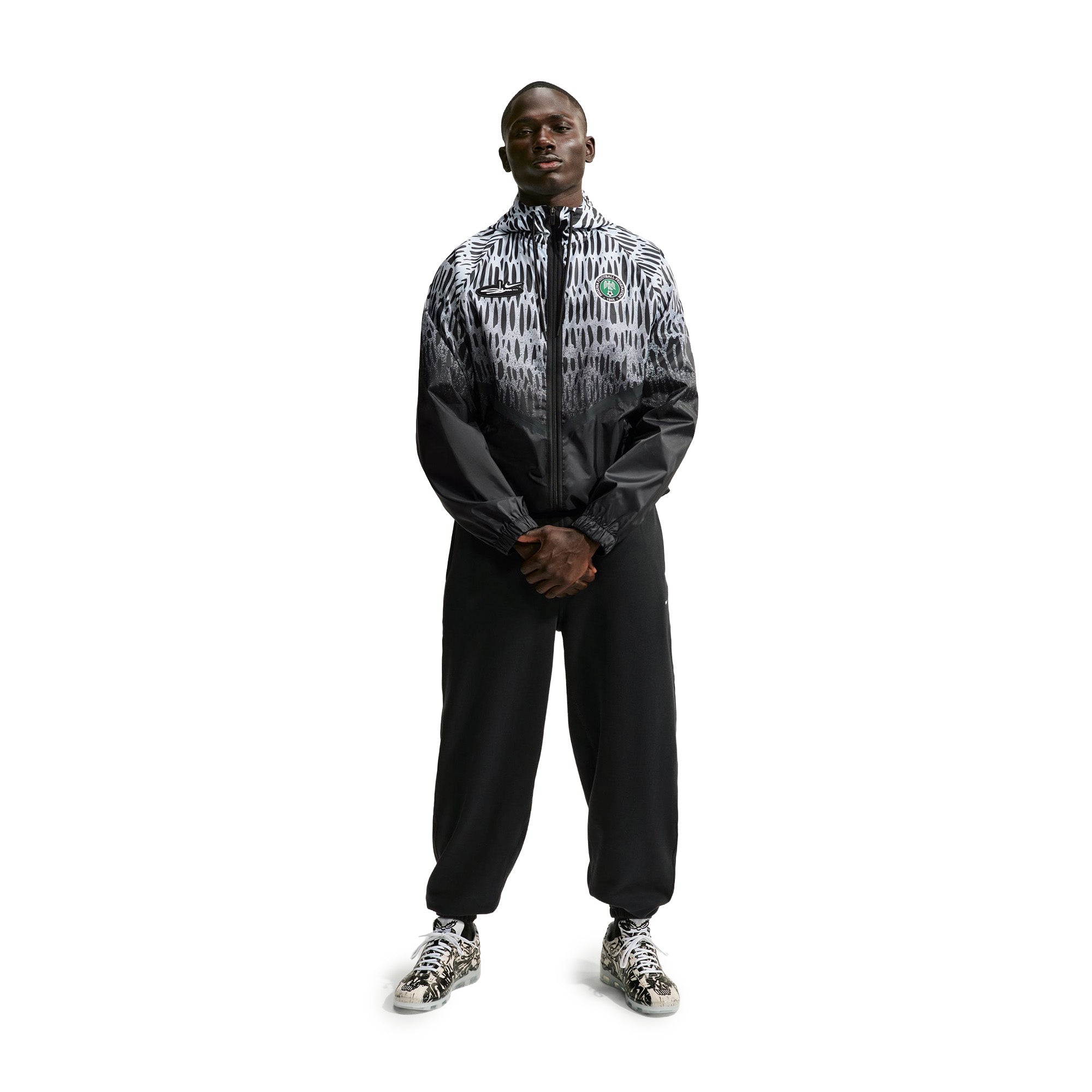 Nike x Slawn Nigeria Soccer Anthem Jacket 'Black/White'