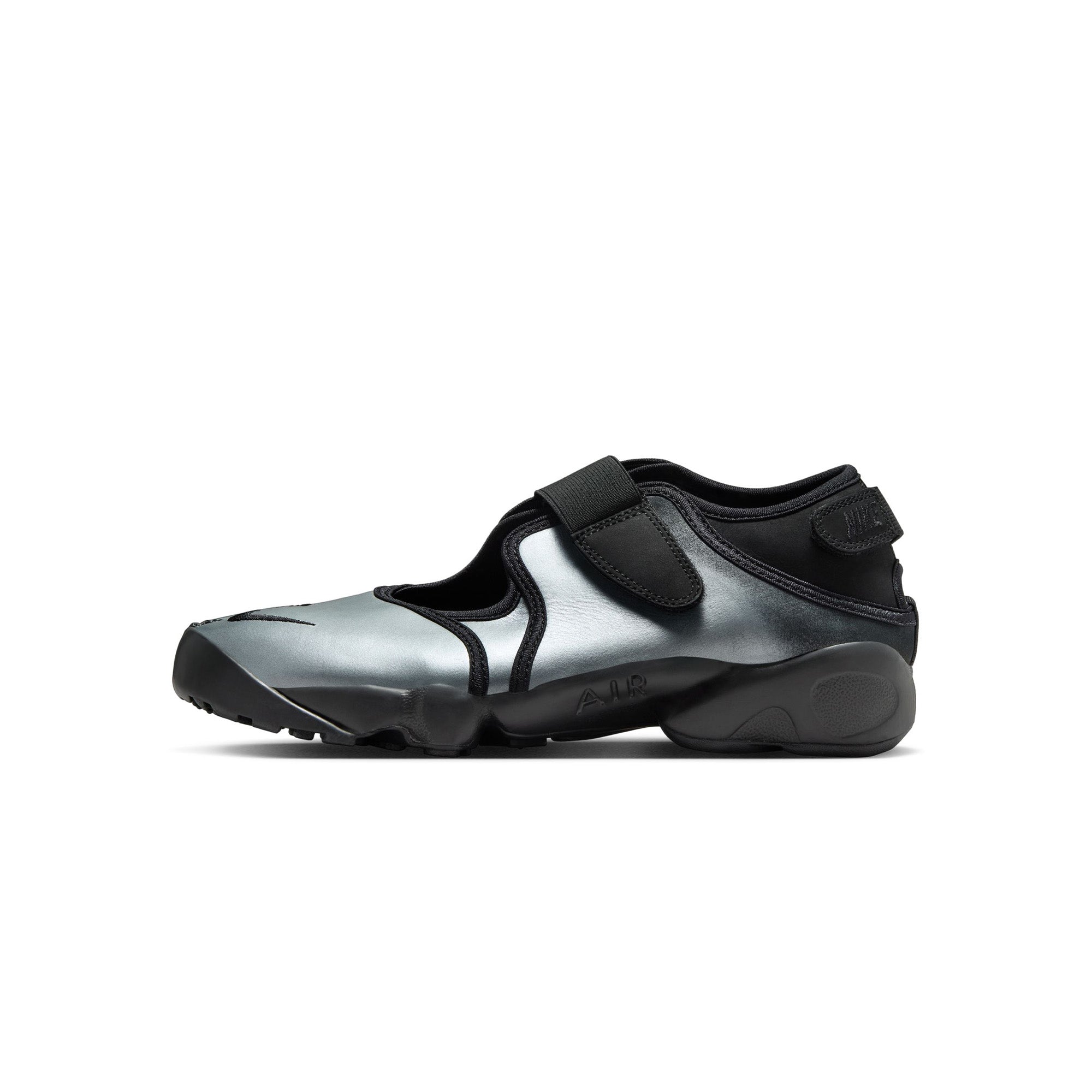 Womens Nike Air Rift Leather 'Metallic Silver/Black' - ROOTED