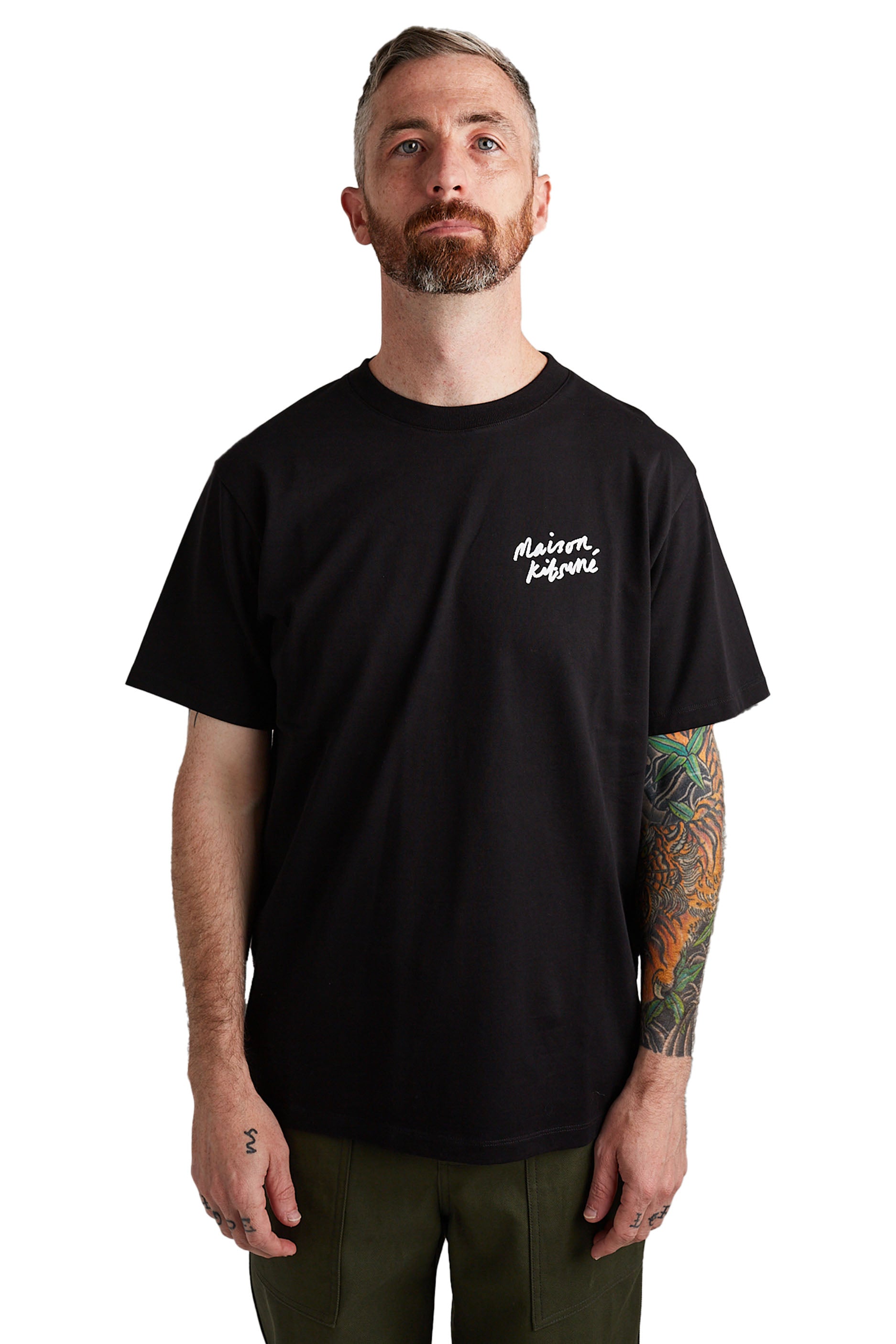 Maison Kitsune Mini Handwriting Classic Tee 'Black' - ROOTED