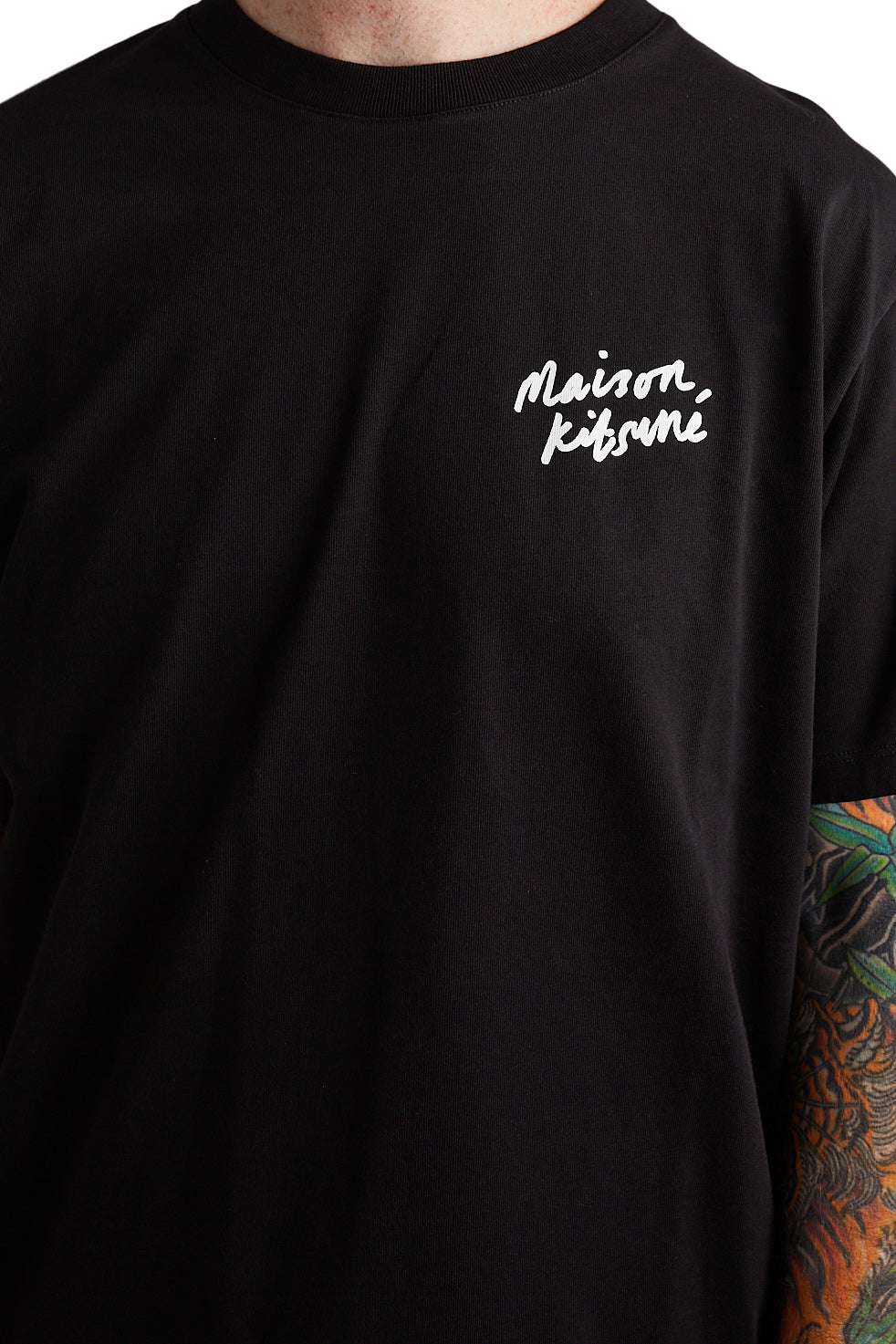 Maison Kitsune Mini Handwriting Classic Tee 'Black' - ROOTED