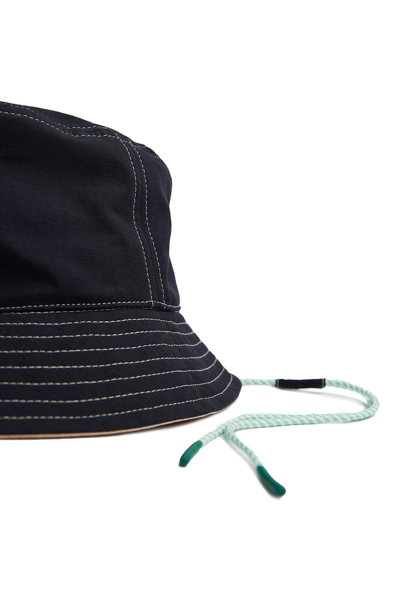 Maison Kitsune Workwear Bucket Hat 'Navy' - ROOTED