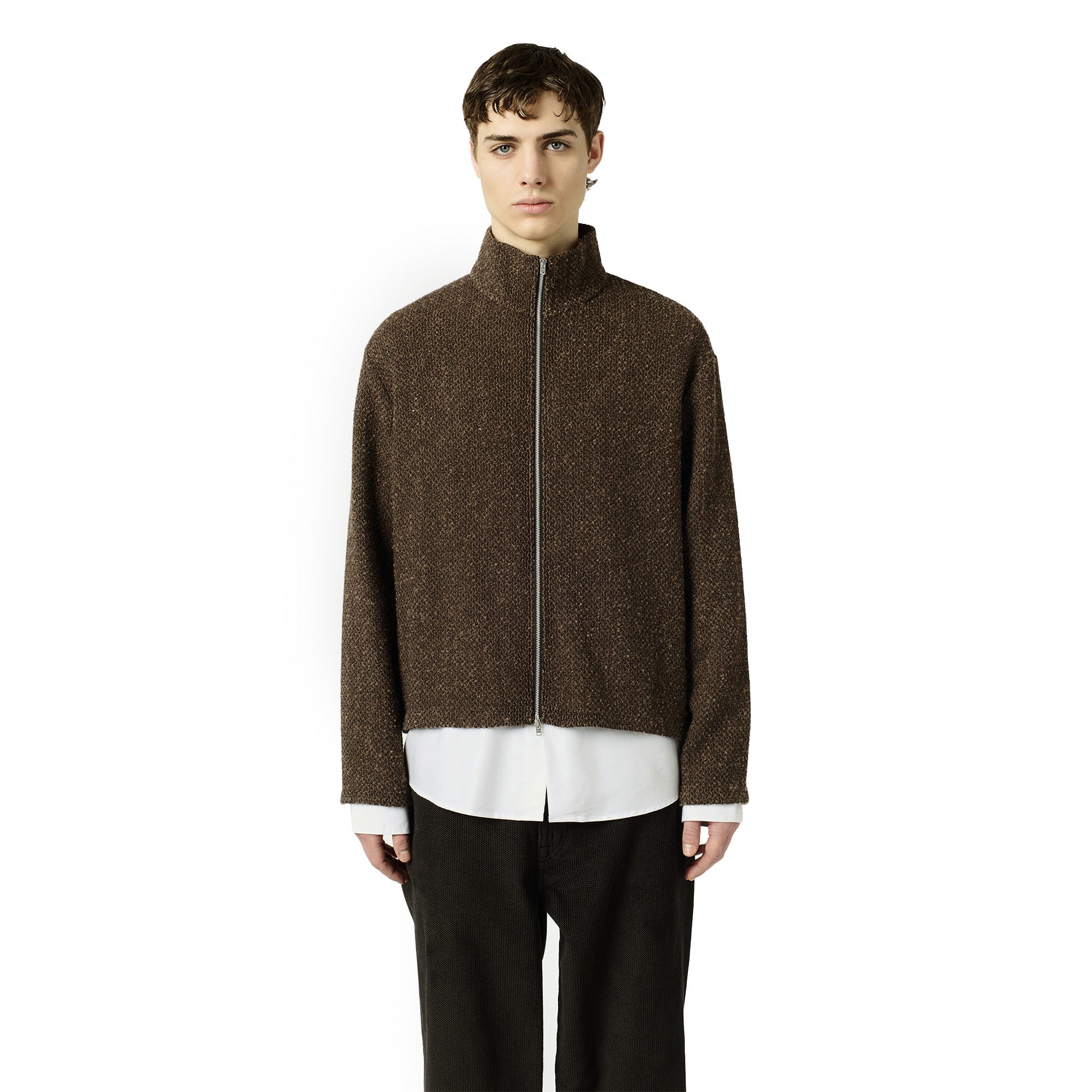 Our Legacy Shrunken Zip Polo 'Brown' - ROOTED