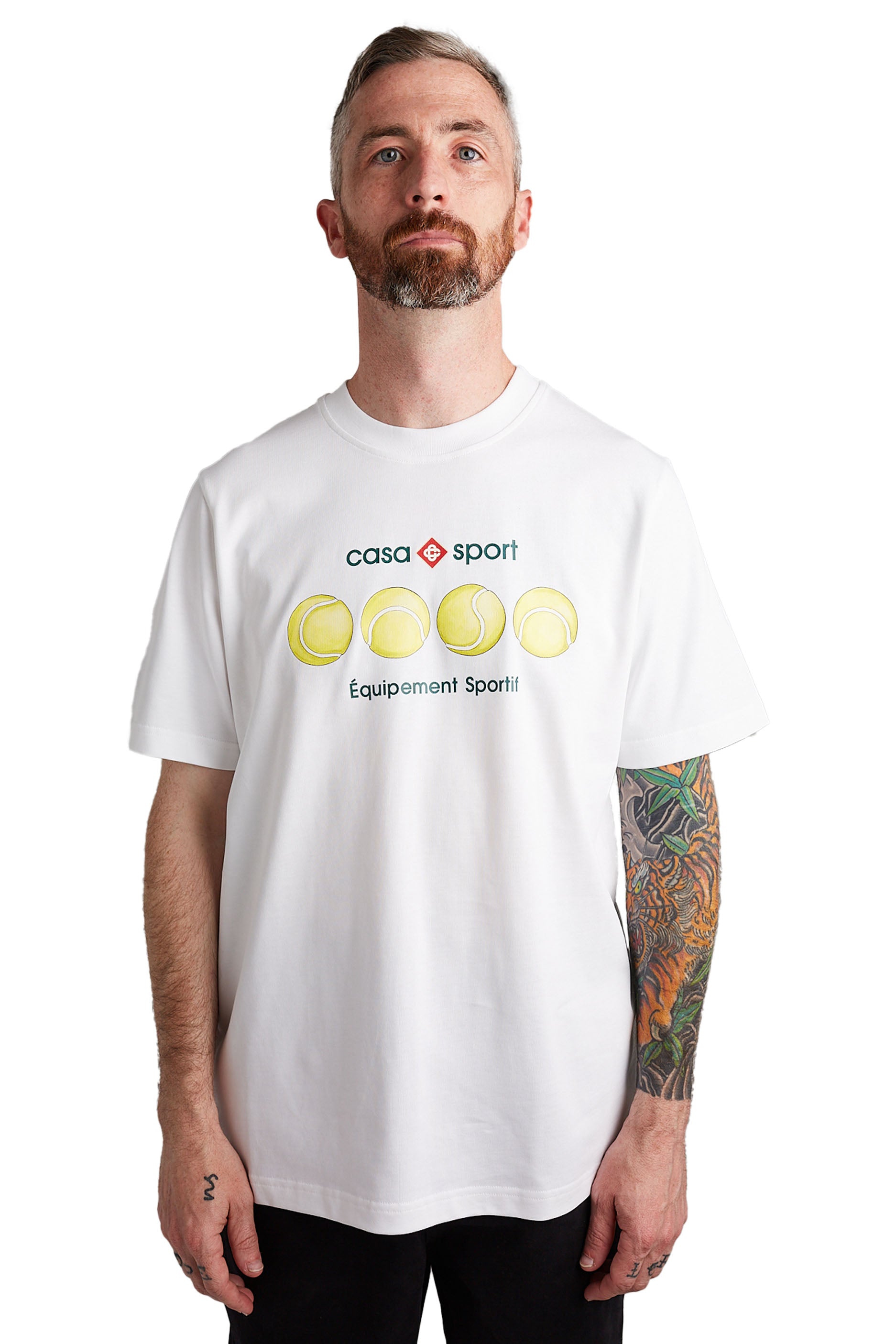 Casablanca Casa Sport Tennis Balls Tee 'Green/White' - ROOTED