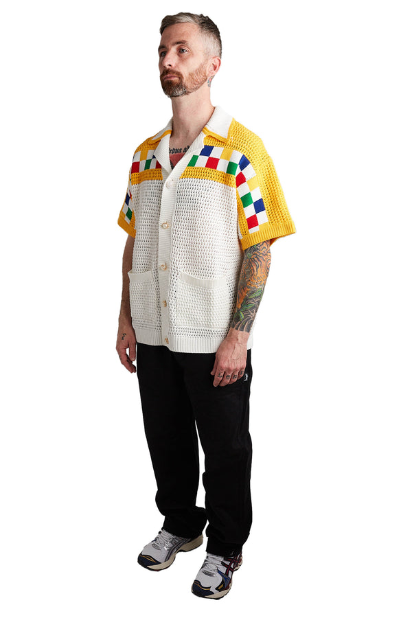 Casablanca Crochet Shirt 'White/Multi' - ROOTED
