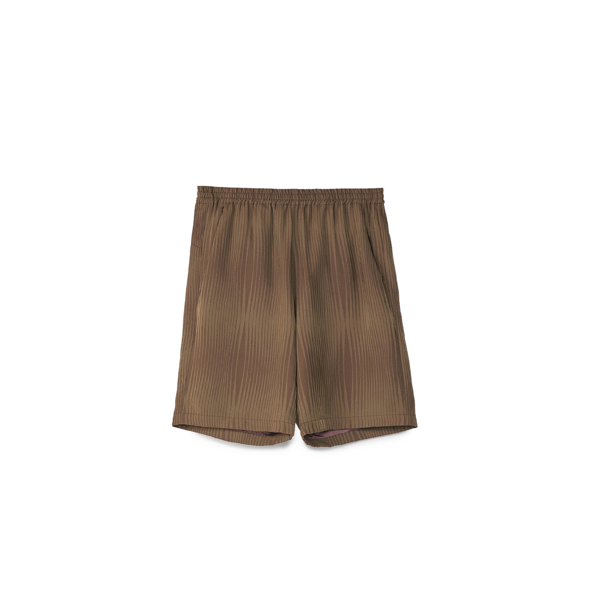 Needles Mens Basketball R/N Wave Stripe Shorts 'Brown' - ROOTED