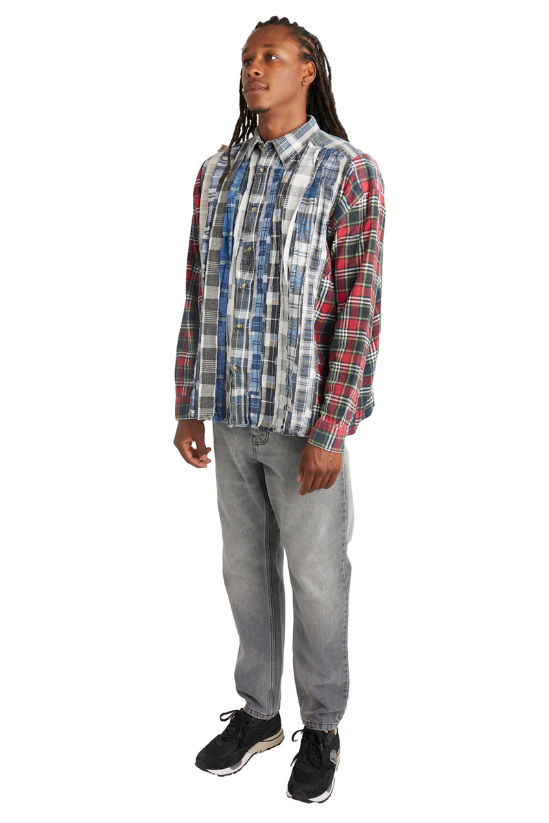 Needles Mens Ribbon Wide Flannel Shirt | ROOTED