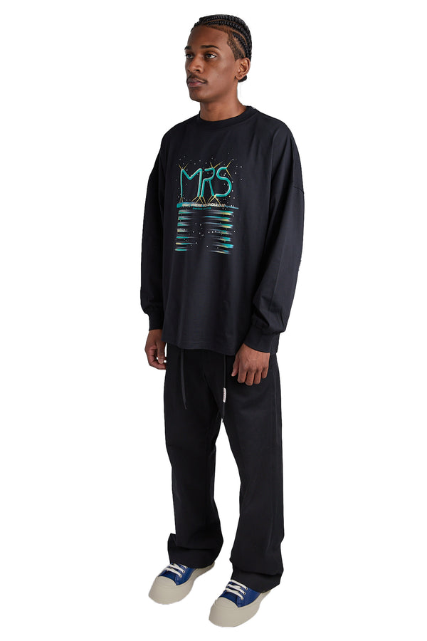 Martine Rose Oversized L/S Tee 'Black/MRS Tubes' - ROOTED