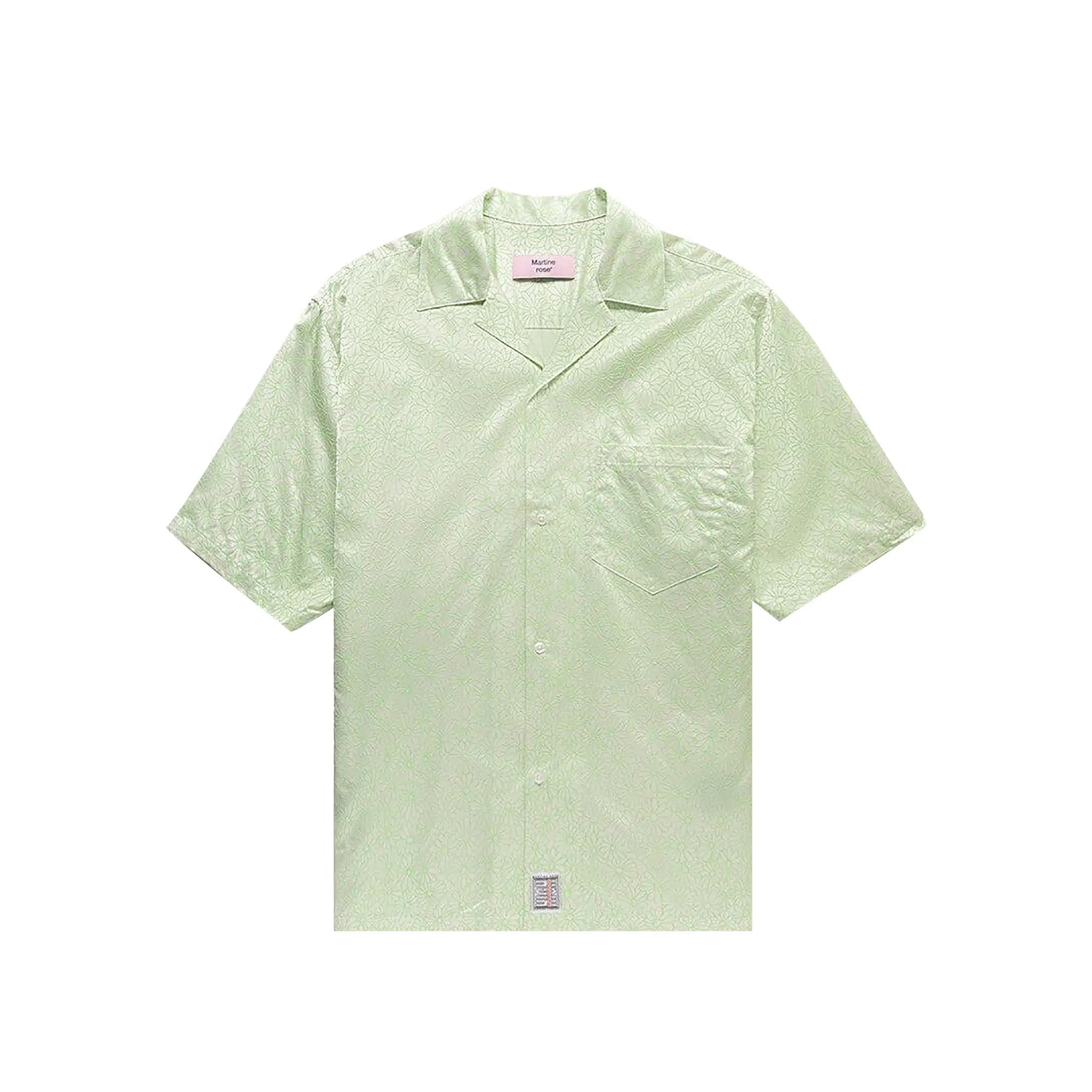 Martine Rose Mens Hawaiian Shirt 'Green Floral' - ROOTED