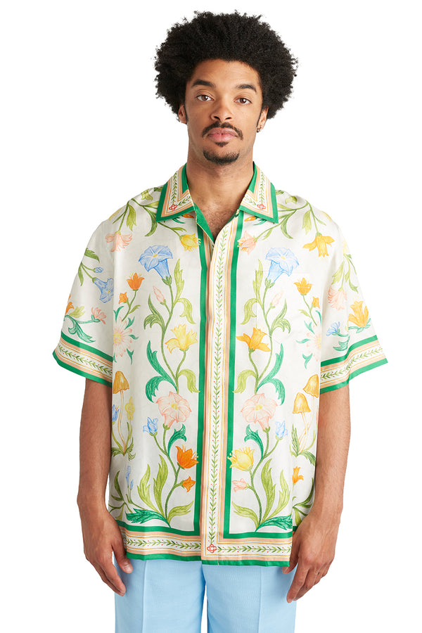 Casablanca Mens L'Arche Fleurie Cuban Collar Shirt - ROOTED