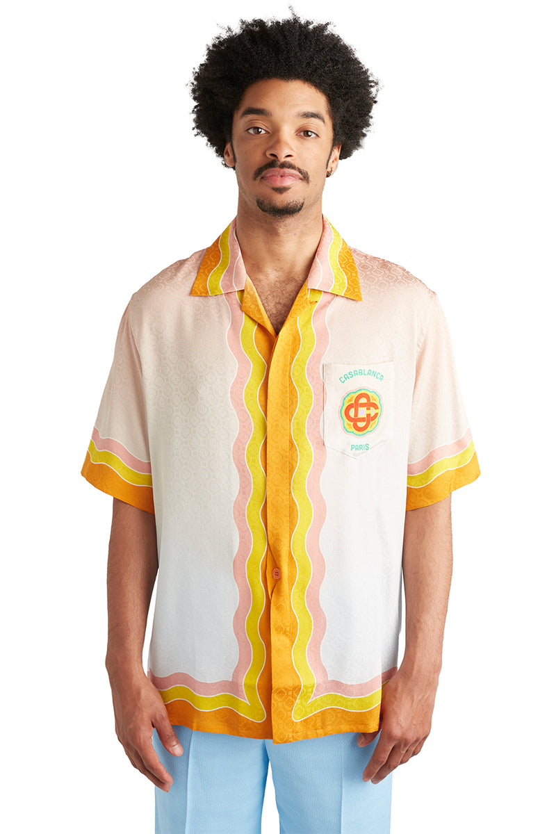 CASABLANCA Rainbow Monogram Silk Shirt for Men
