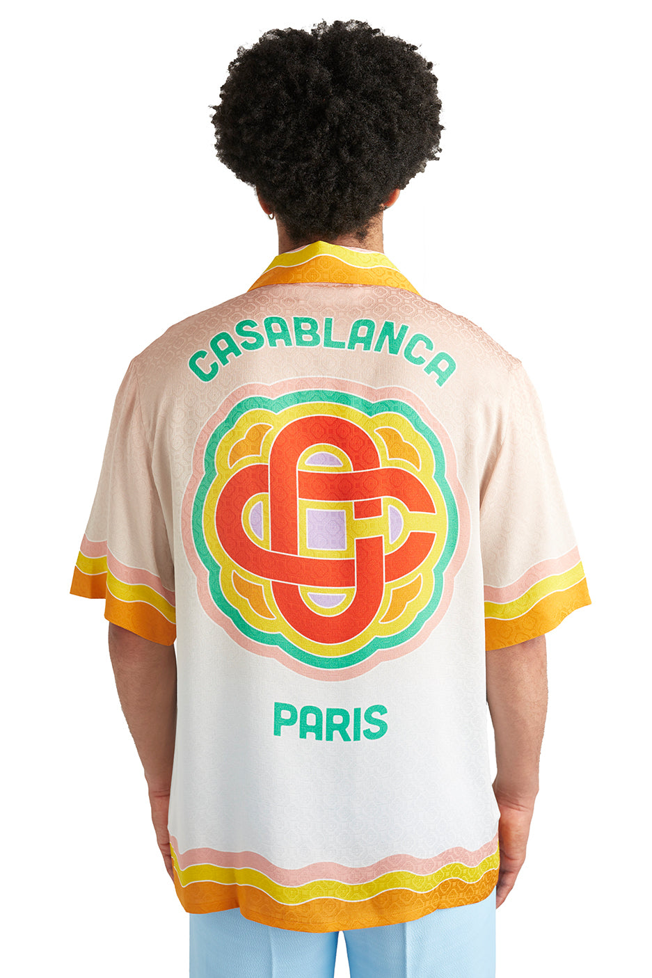 Casablanca Mens Rainbow Monogram Cuban Collar Shirt - ROOTED