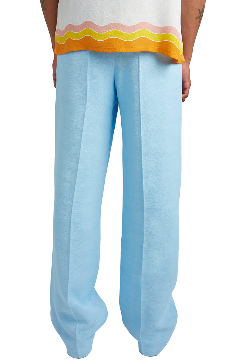 Mens Light Blue Sky Trousers Classic Stitch Wedding Summer Prom Classic:  Buy Online - Happy Gentleman United States