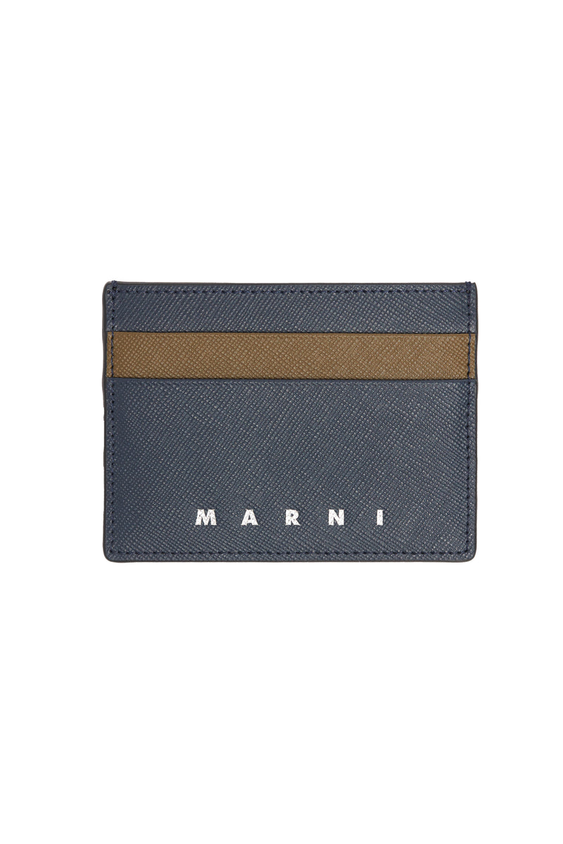 Marni Saffiano CC Holder 'Night Blue/Dusty Olive' - ROOTED