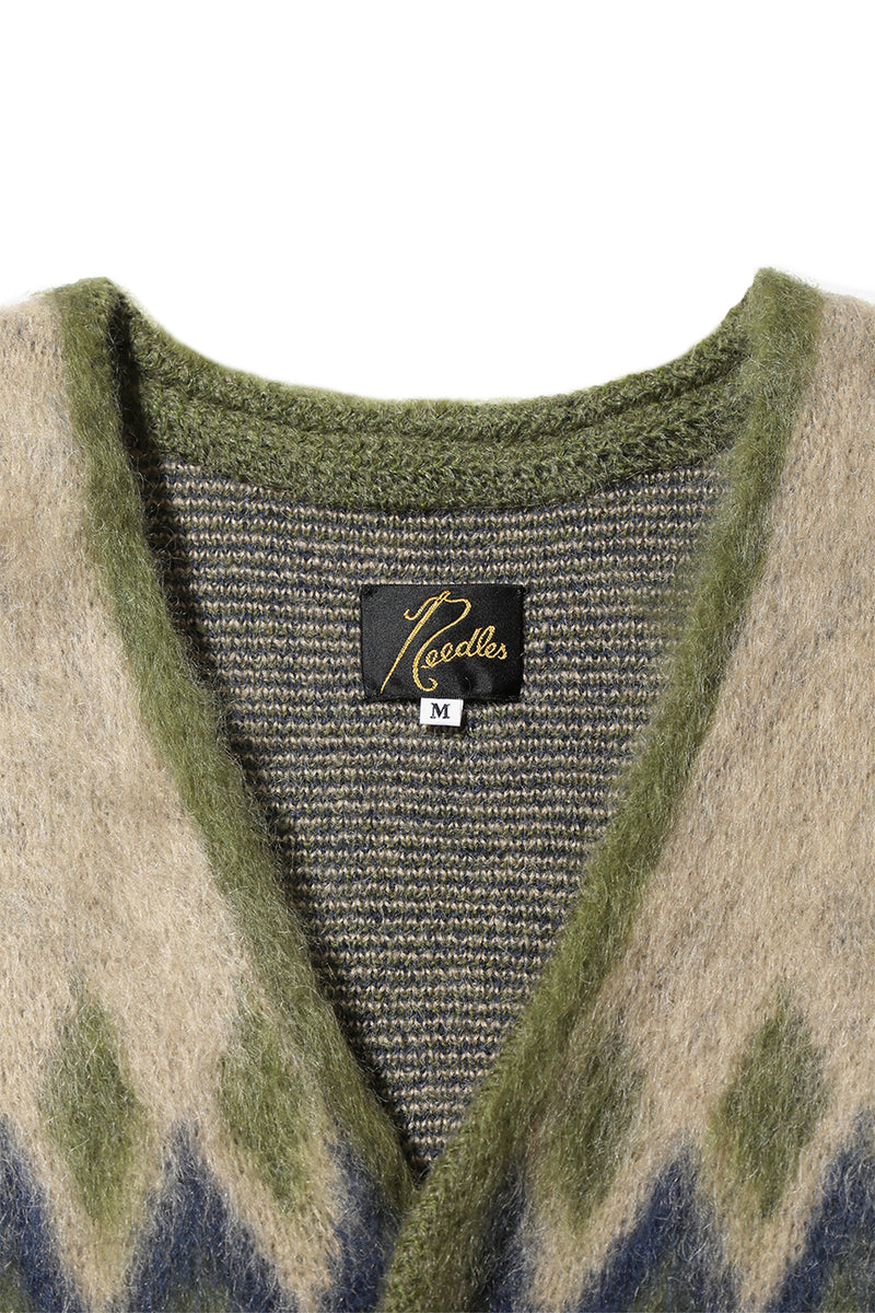 Needles Mohair Diamond Cardigan 'Olive'