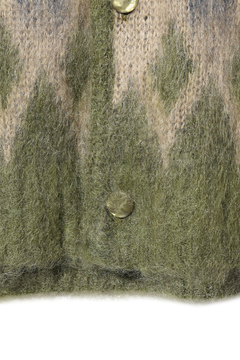 Needles Mohair Diamond Cardigan 'Olive'