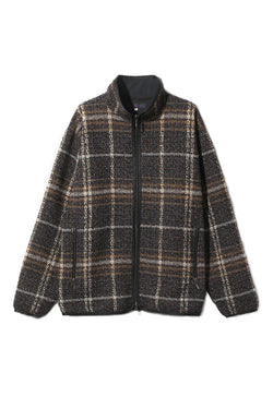 Needles W.U. Piping Plaid Tweed Jacket 'Navy/Brown'