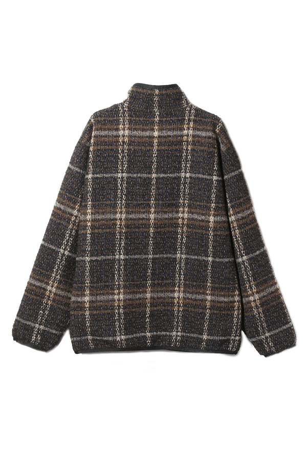 Needles W.U. Piping Plaid Tweed Jacket 'Navy/Brown'