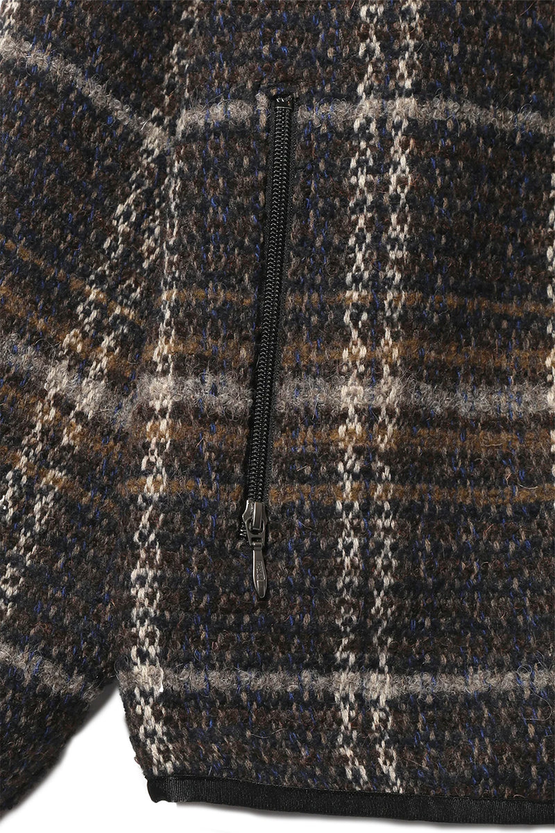 Needles W.U. Piping Plaid Tweed Jacket 'Navy/Brown'