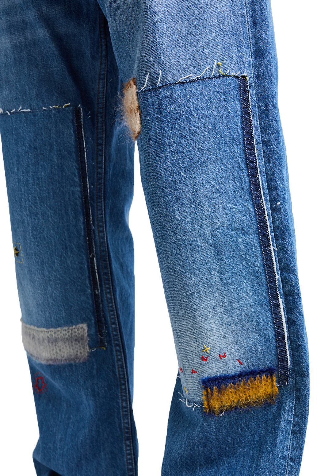 Marni Mohair Patch Jeans 'Iris Blue' - ROOTED