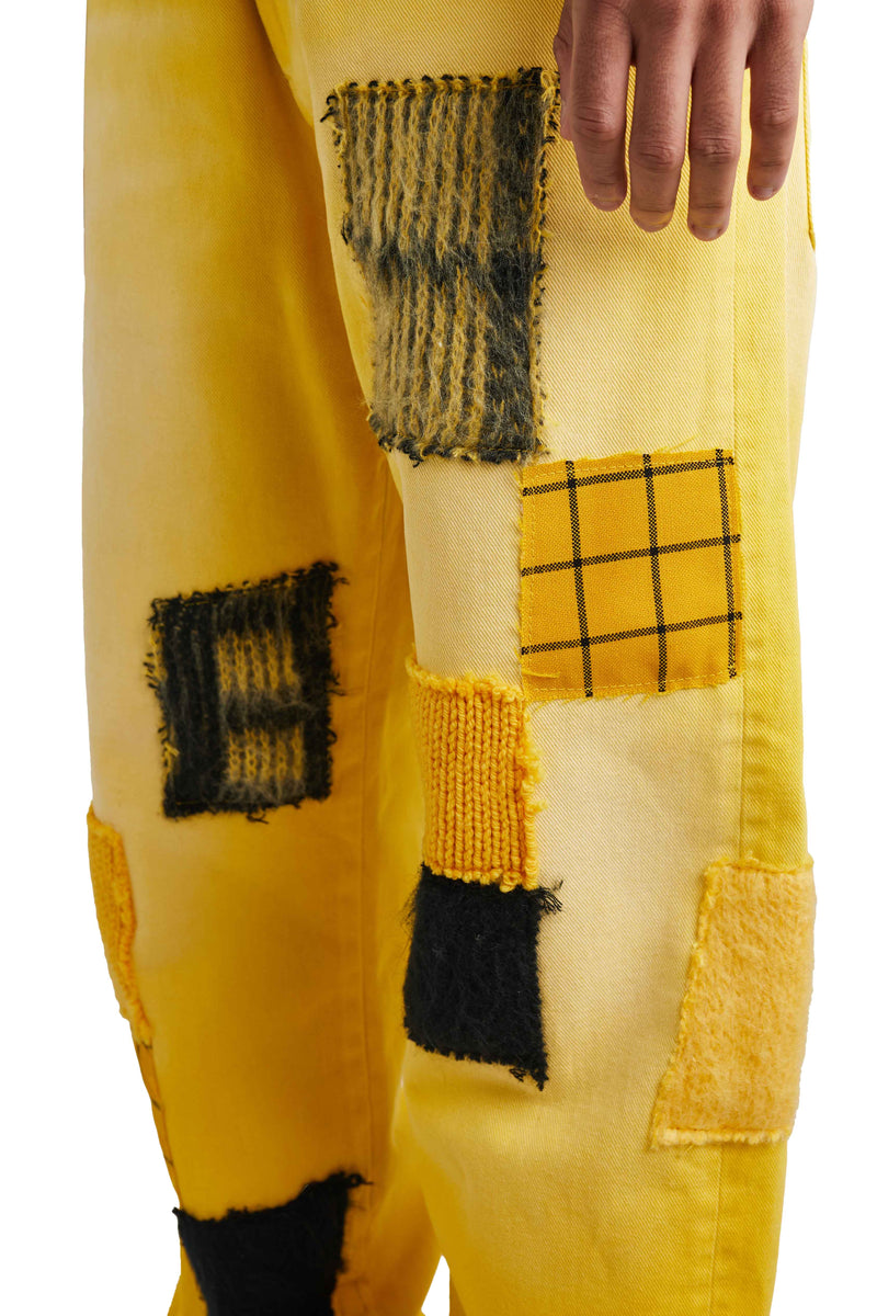 Marni Mixed Knit Denim Pants 'Maize' - ROOTED