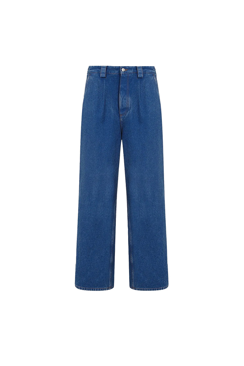 Marni Straight Leg Trousers 'Ocean'