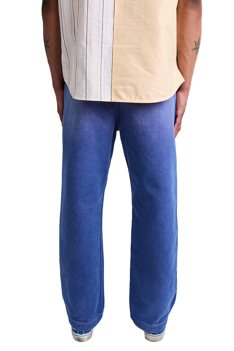 Marni Overdyed Canvas Pants 'Iris Blue' - ROOTED