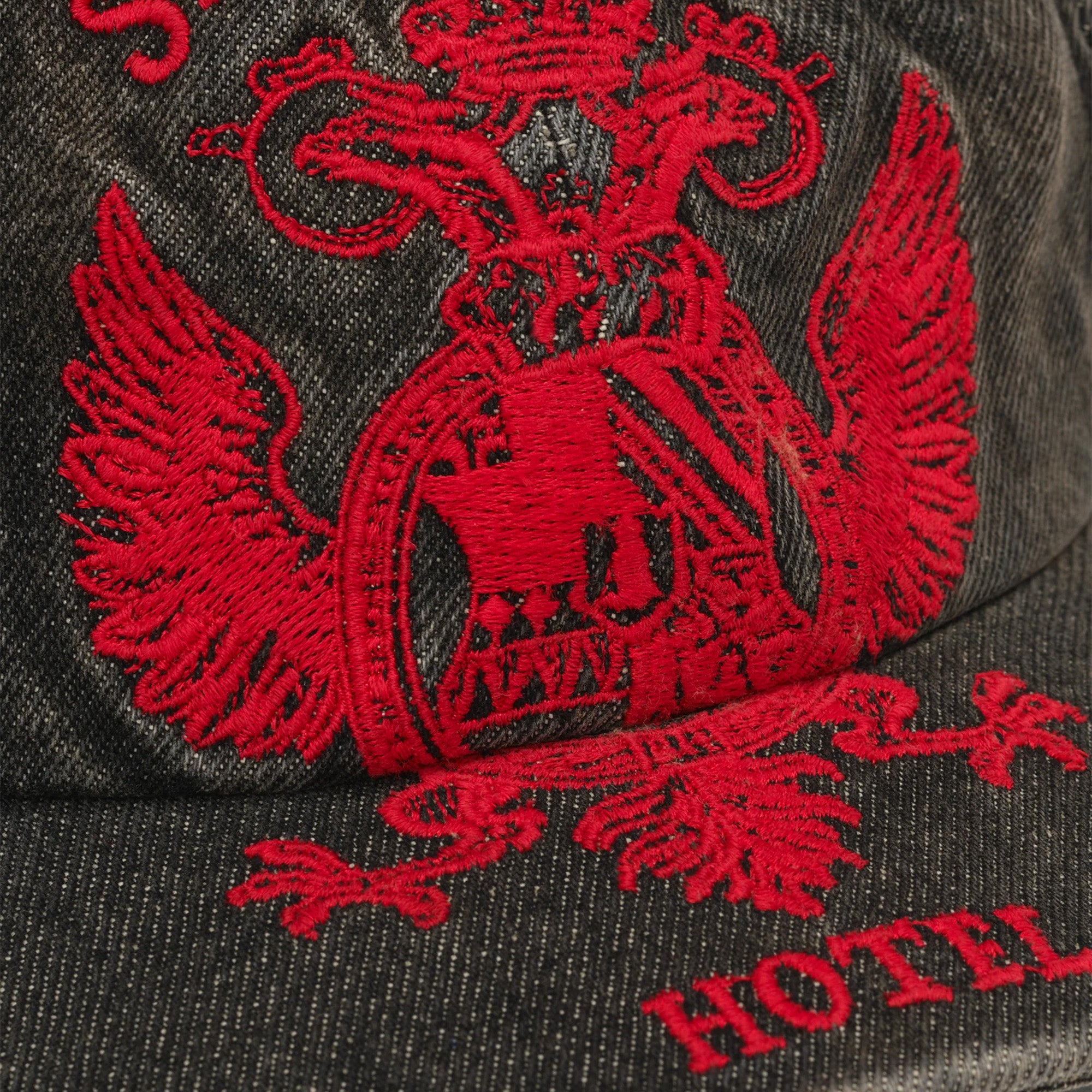 Rhude St. Rhude Seal Denim Hat 'Agoura Black/Red'