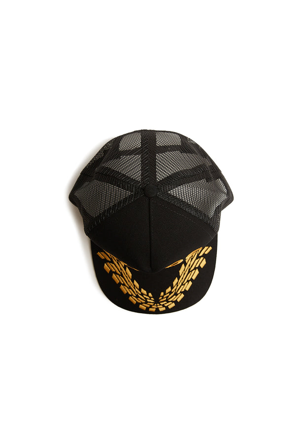 Rhude Canvas Supercross Trucker Hat 'Black' - ROOTED