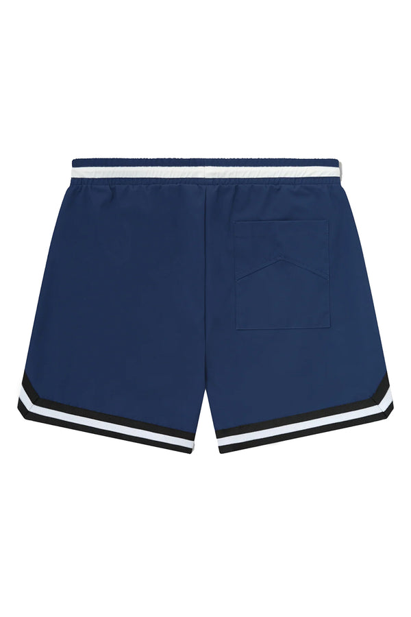 Rhude Basketball Logo Swim Shorts 'Blue/Black/White'