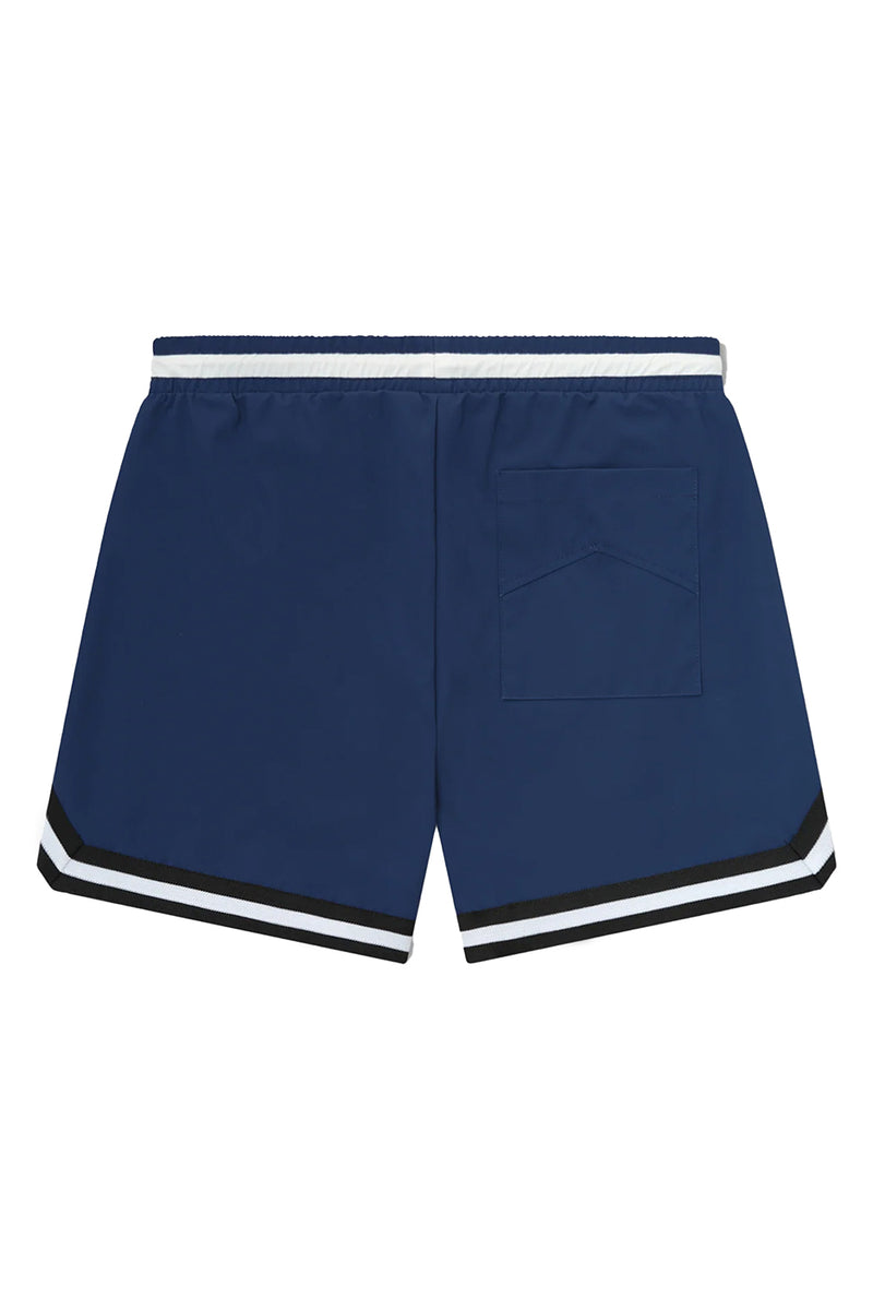 Rhude Basketball Logo Swim Shorts 'Blue/Black/White'