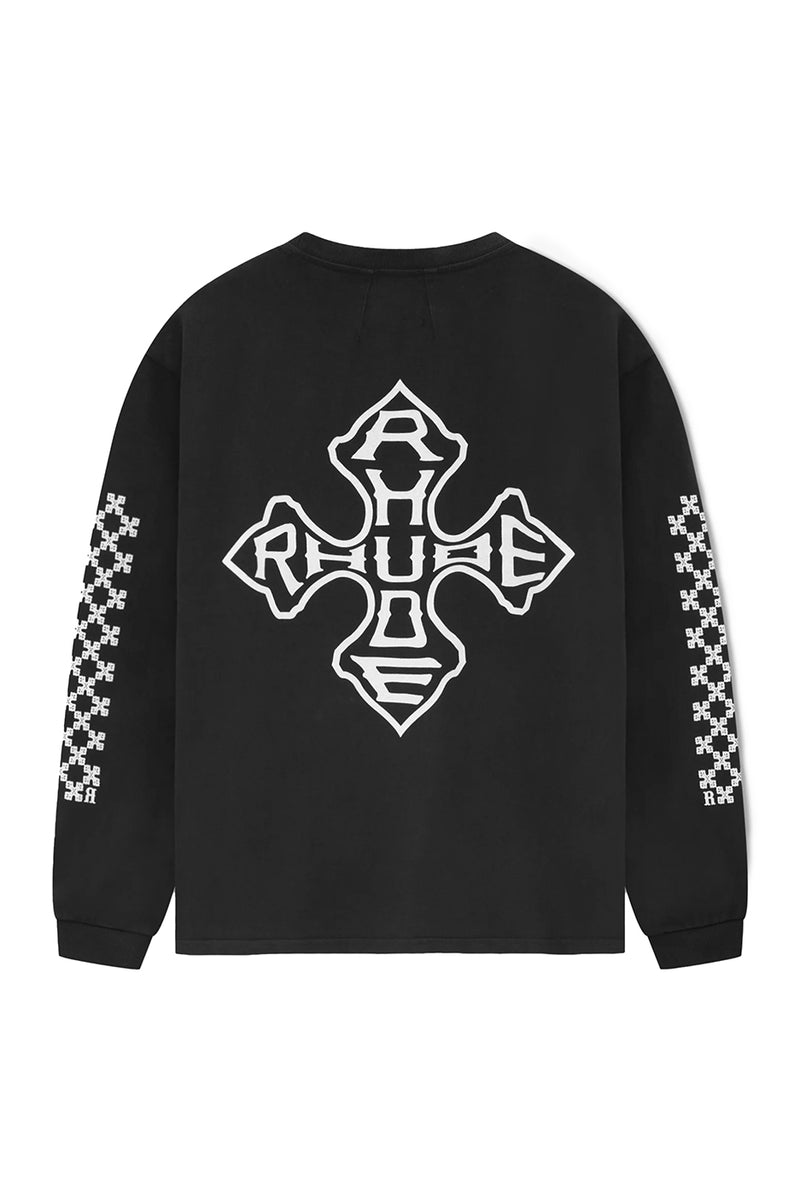 Rhude Cross Logo LS Tee 'Black'