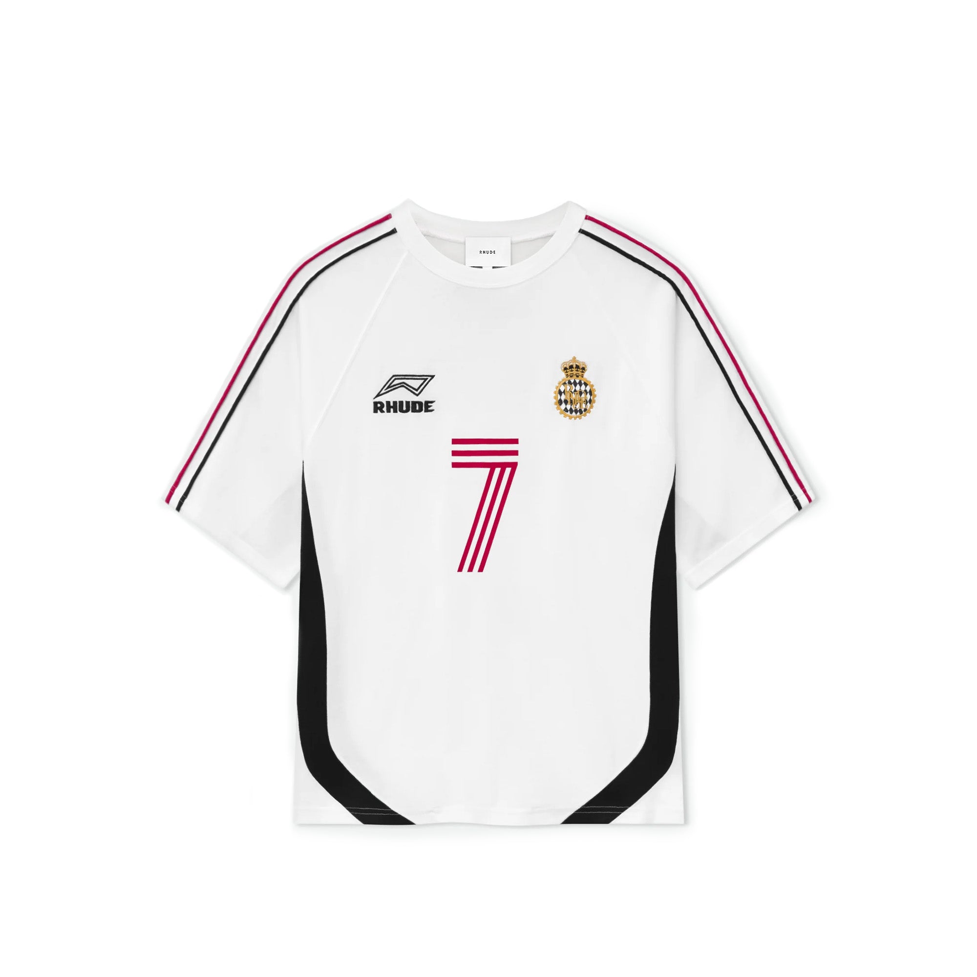 Rhude Lundun Soccer Jersey 'White/Black/Red'