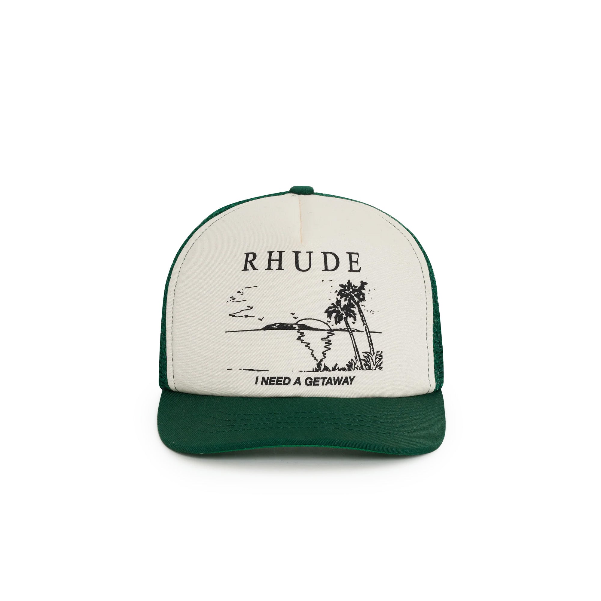Rhude Getaway Trucker Hat 'Green/White' - ROOTED