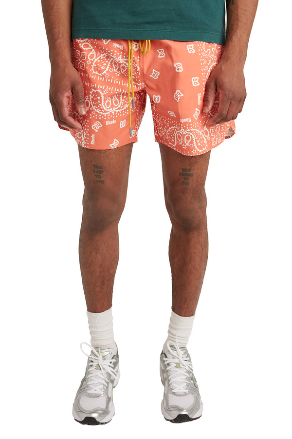 Rhude Bandana Shorts 'Orange' - ROOTED