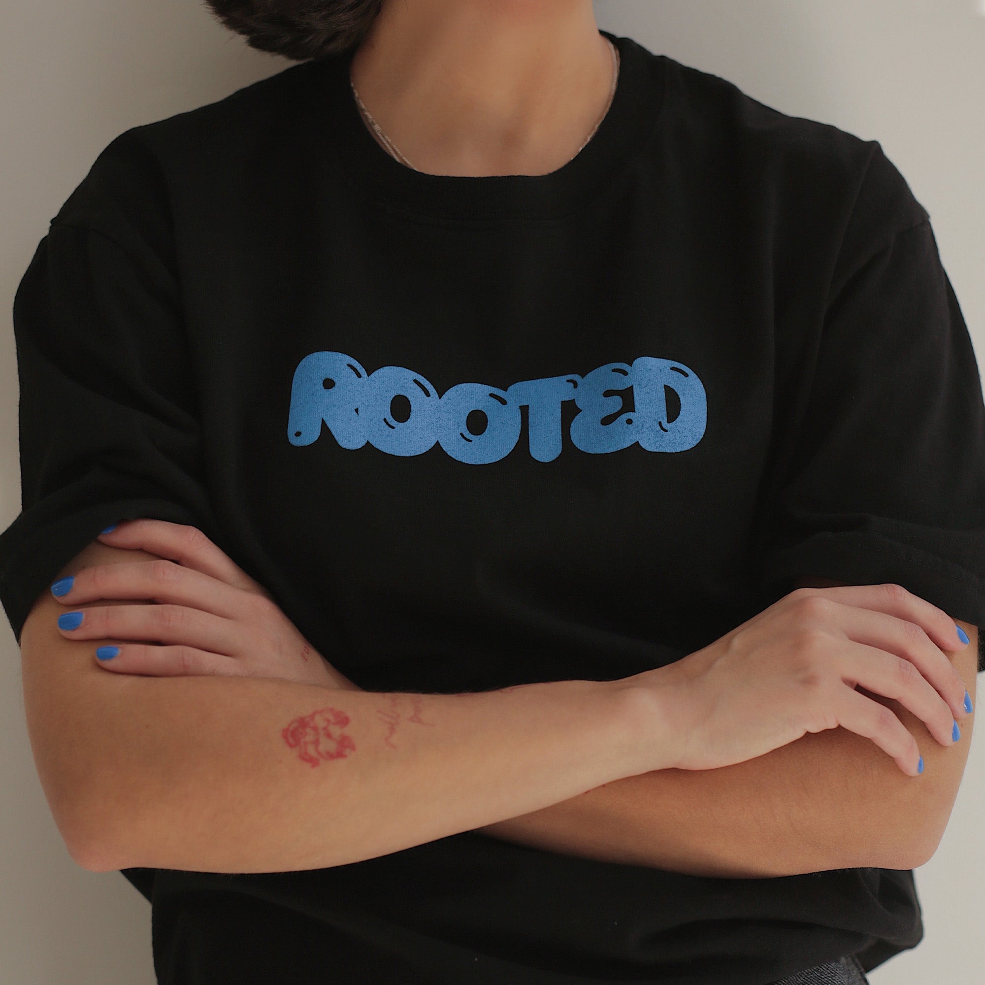 ROOTED Bubble Tee 'Black/Game Blue'
