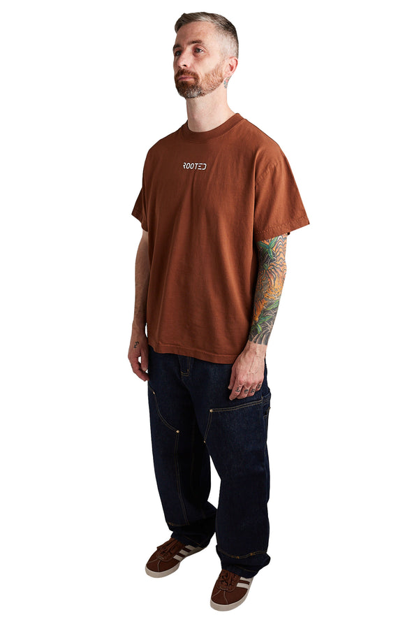 ROOTED Shop Tee 'Brown' - ROOTED