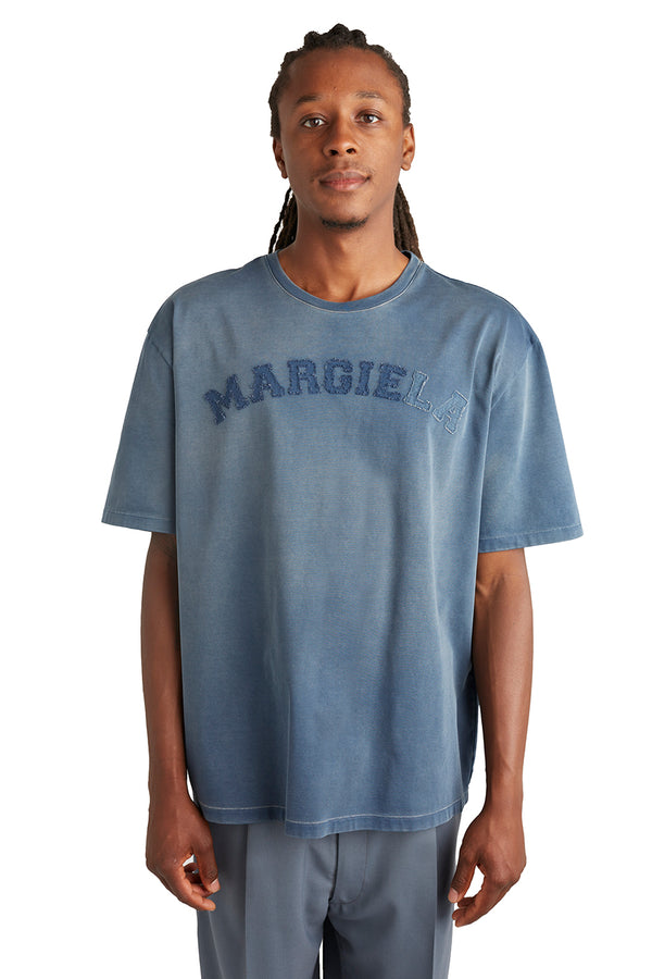 Maison Margiela Mens Distressed Arc Tee 'Blue' - ROOTED
