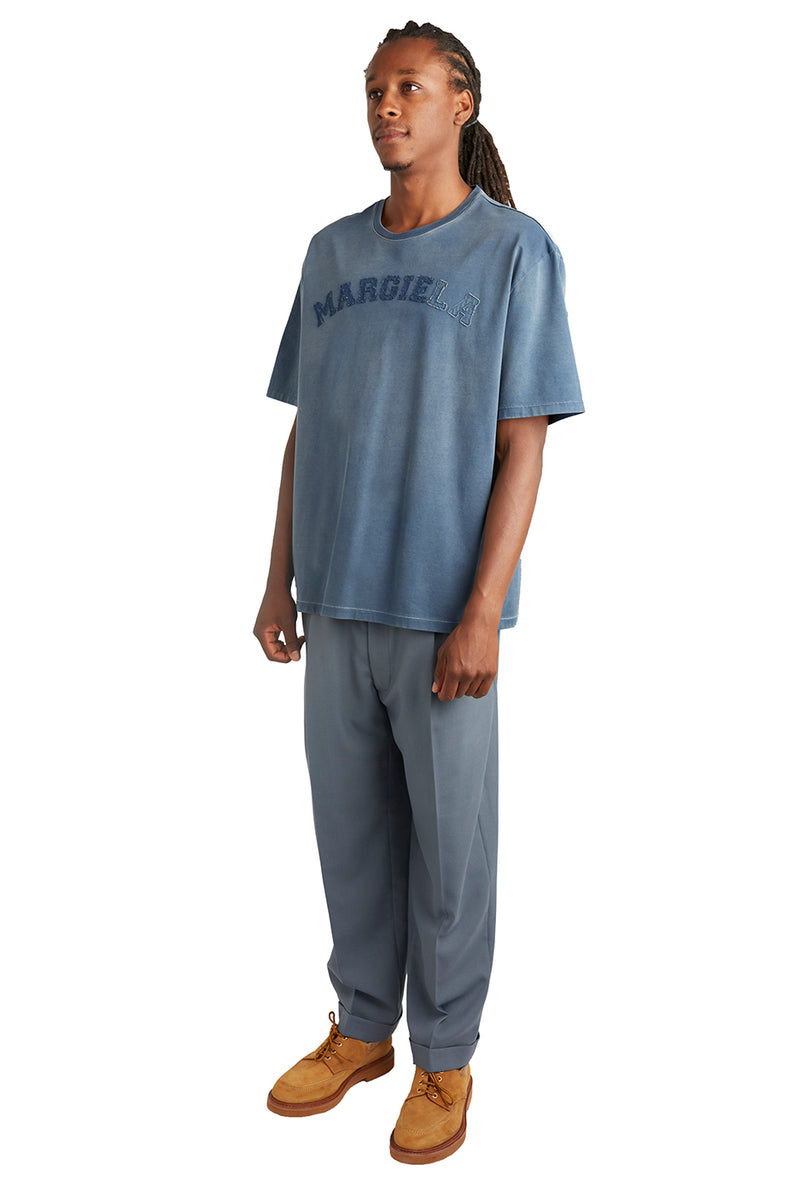 Maison Margiela Mens Distressed Arc Tee 'Blue' - ROOTED