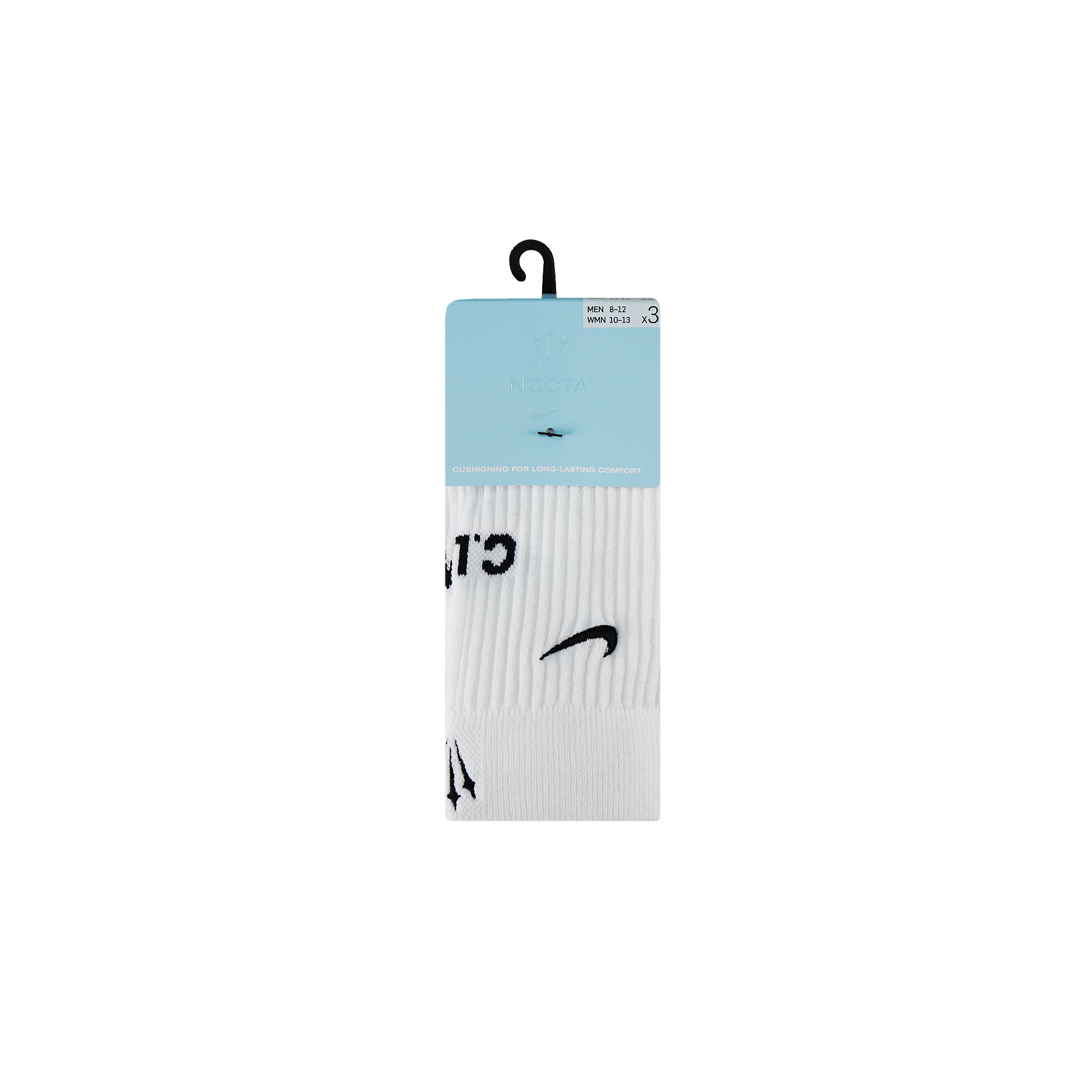 Nike x NOCTA Crew Socks (3 Pairs) 'White/Black' [DD9240-100] - ROOTED