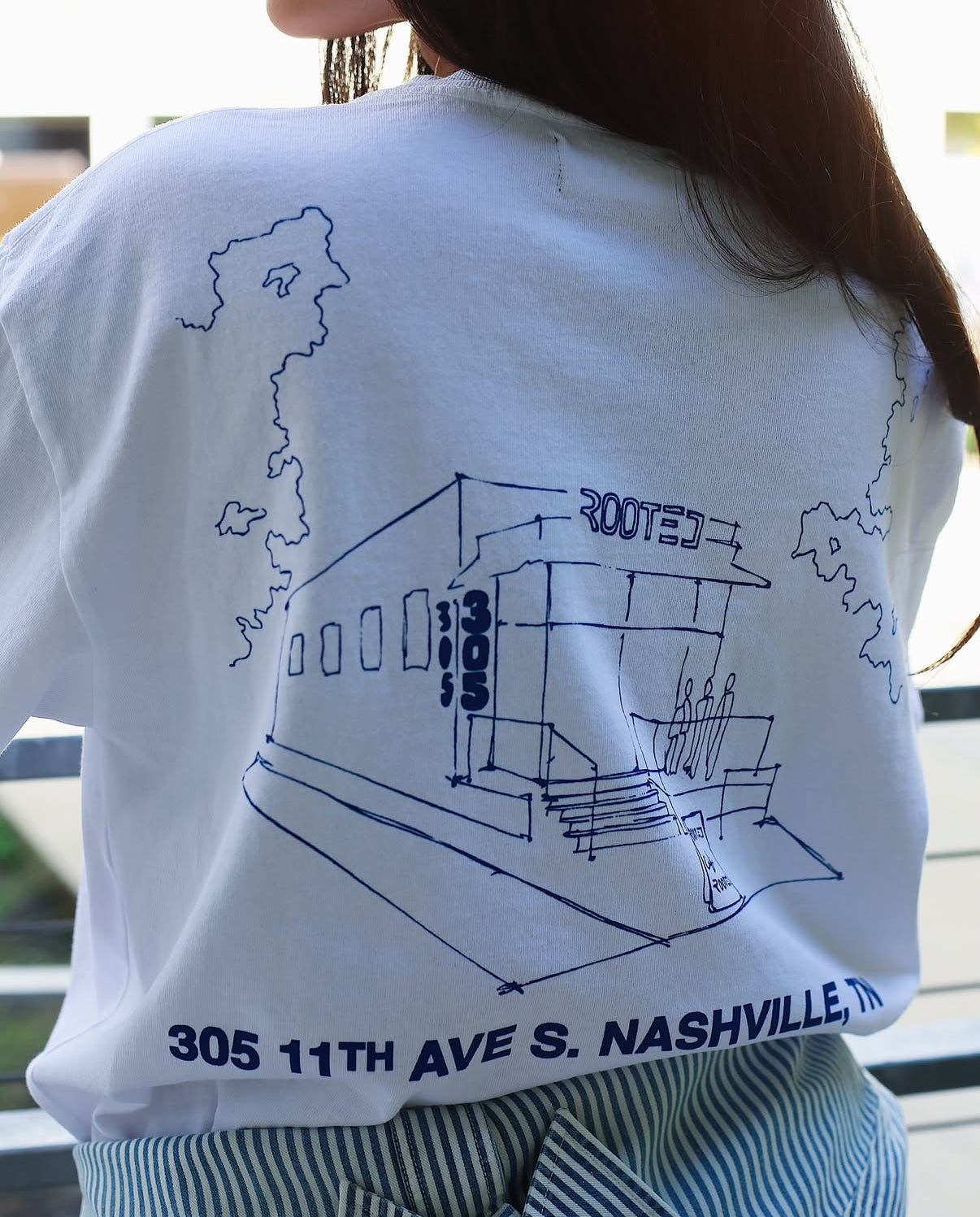 ROOTED Gulch Shop Tee 'White/Blue' - ROOTED