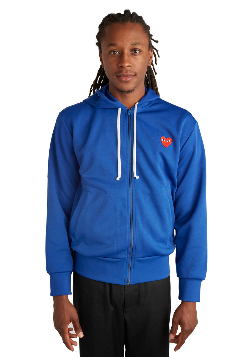 Comme des Garcons PLAY Zip-Up Hoodie 'Blue' - ROOTED
