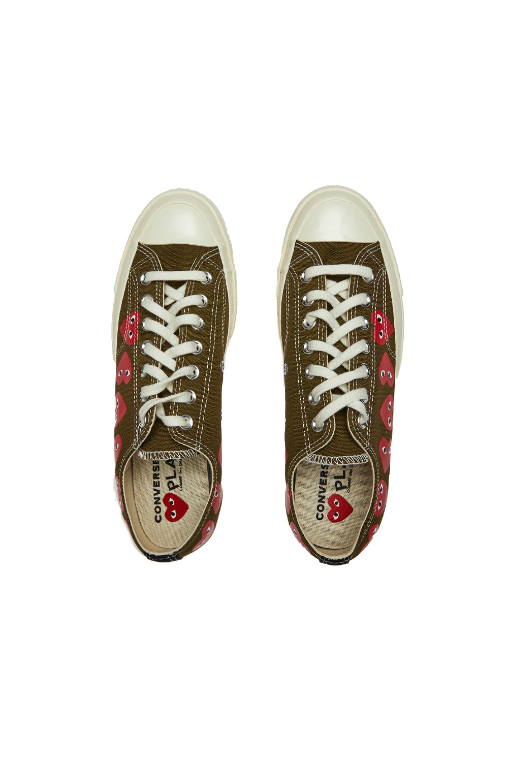 COMME des GARÇONS Play Converse Multi Heart Low 'Olive' - ROOTED