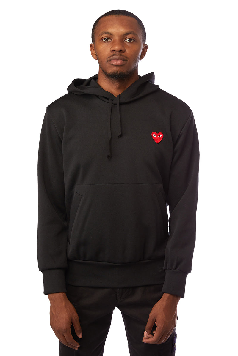 COMME des GARÇONS PLAY Hooded Sweatshirt 'Black/Red' - ROOTED