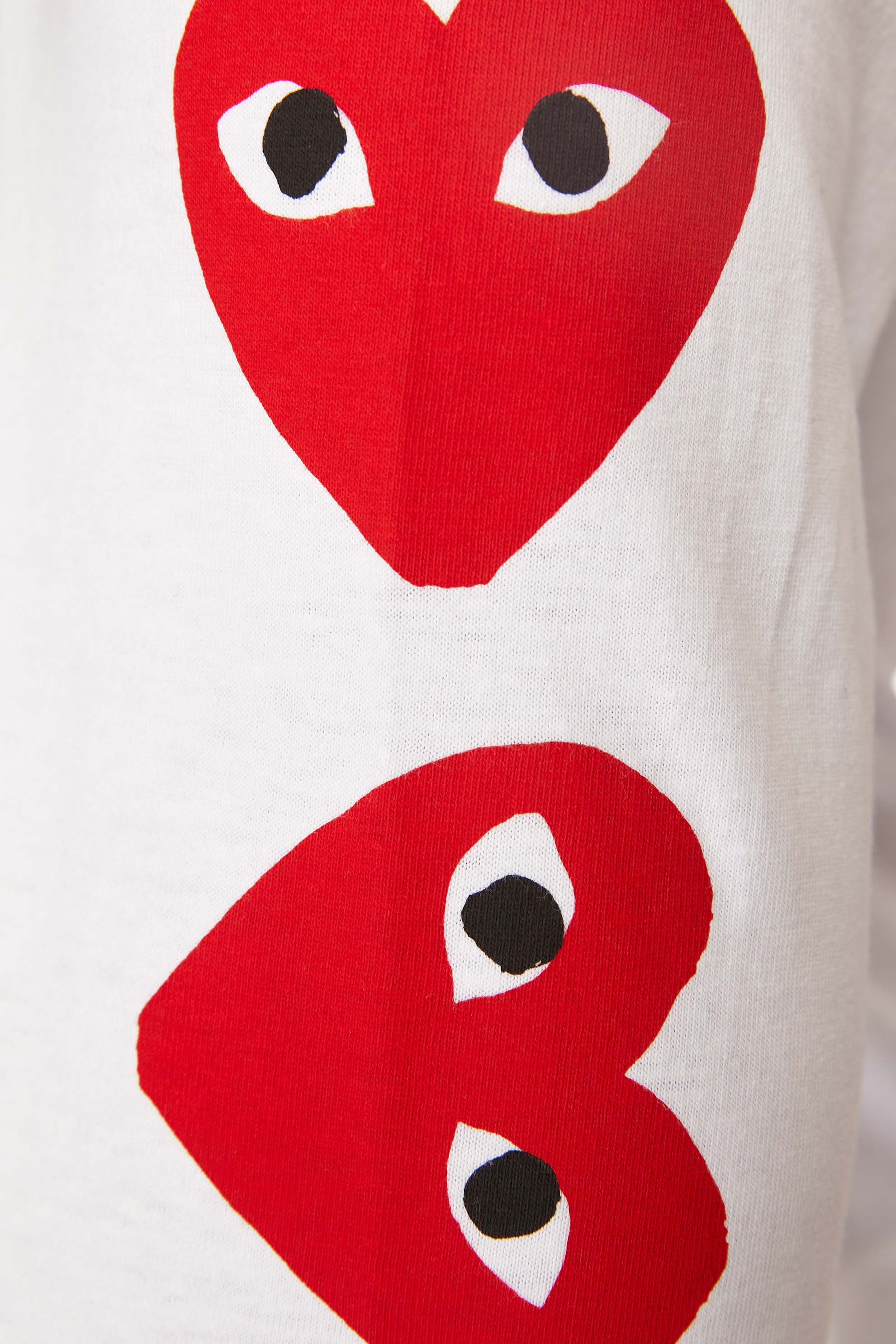 COMME des GARÇONS PLAY L/S Logo Tee 'White/Red' - ROOTED