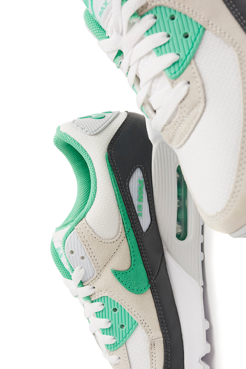 Nike White & Green Air Max 90 Sneakers