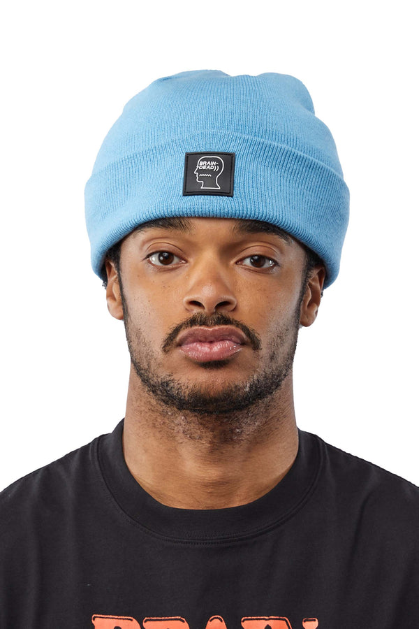 Brain Dead Logo Head Beanie 'Blue' - ROOTED