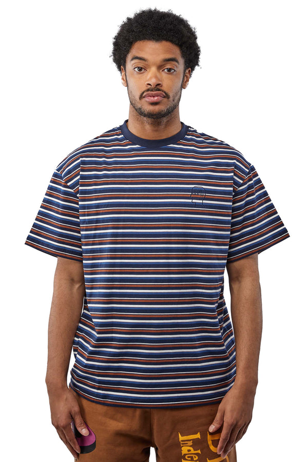 Brain Dead 90's Blocked Striped Tee 'Navy' - ROOTED