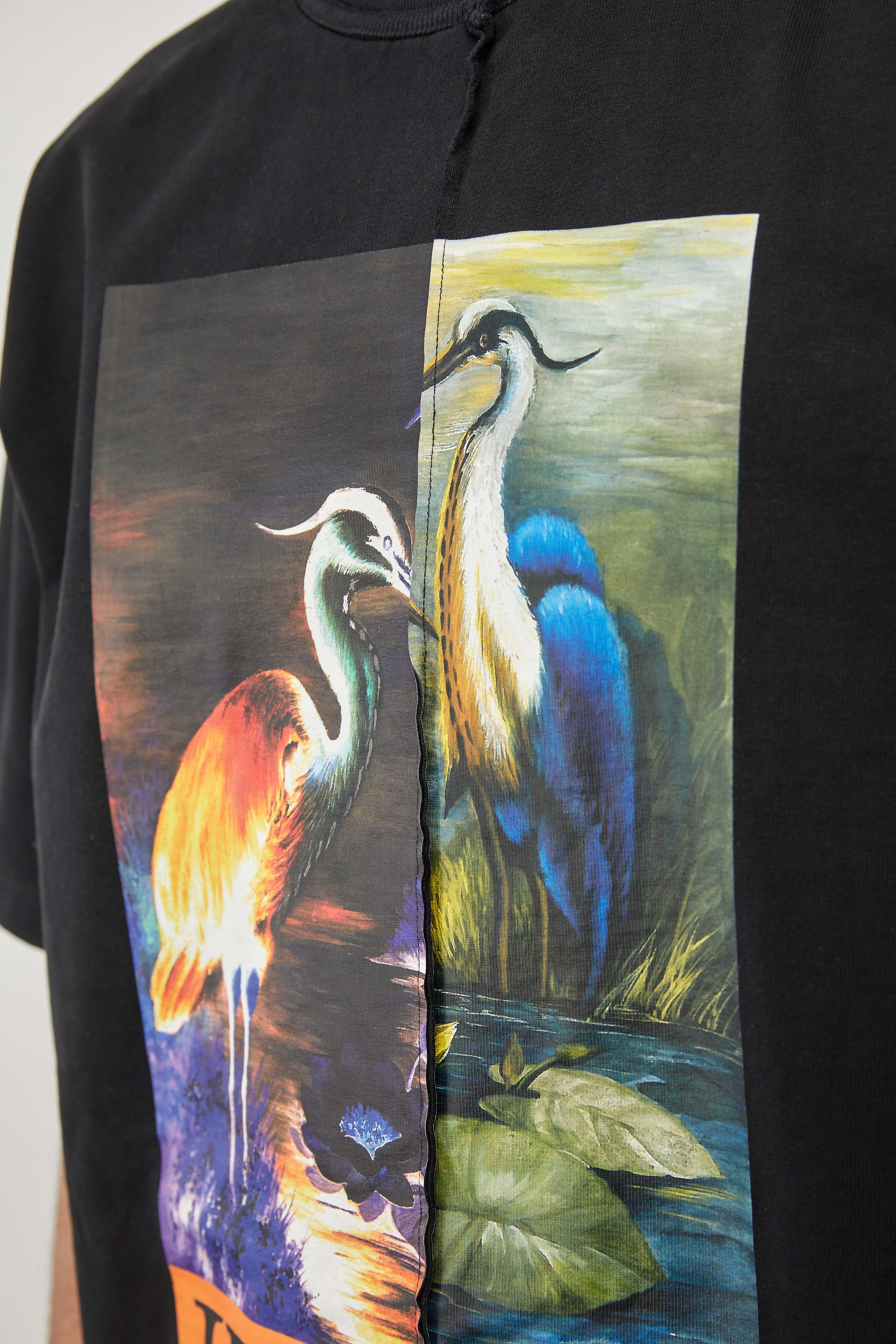 Heron Preston Split Herons S/S Tee 'Black/Orange' - ROOTED